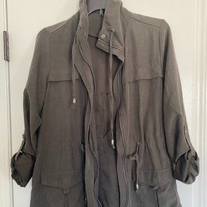 Suede-Feeling Dark Green Jacket